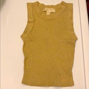 Michael kors xxs very stretchy xs gold crop top